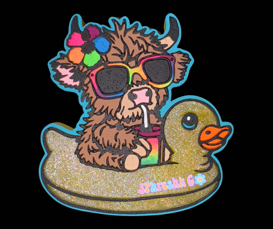 Cow on float