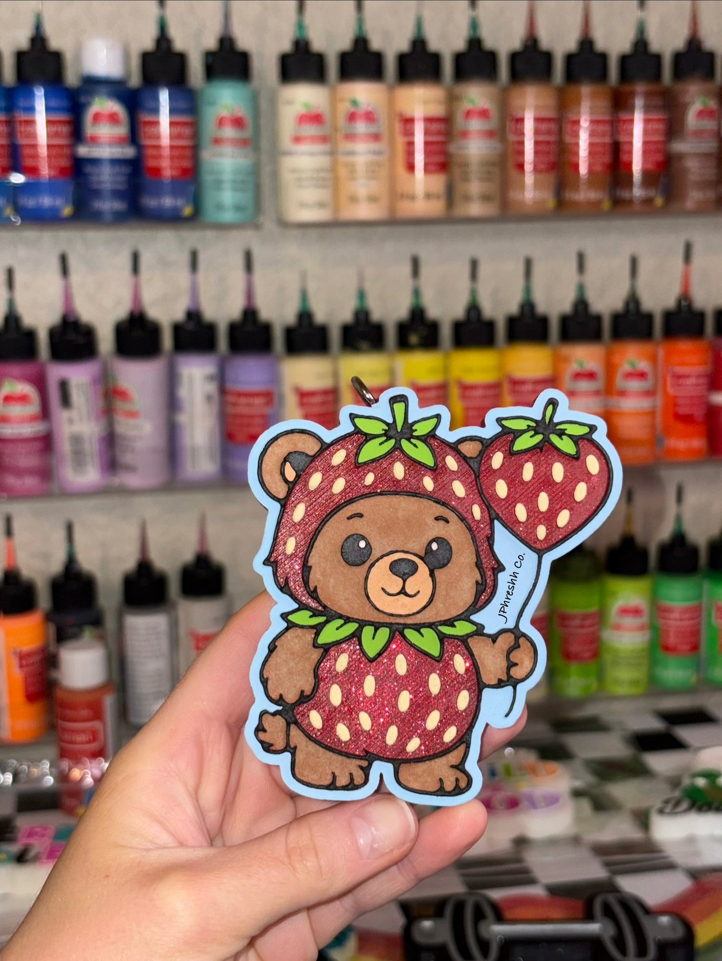 Strawberry bear W/ balloon