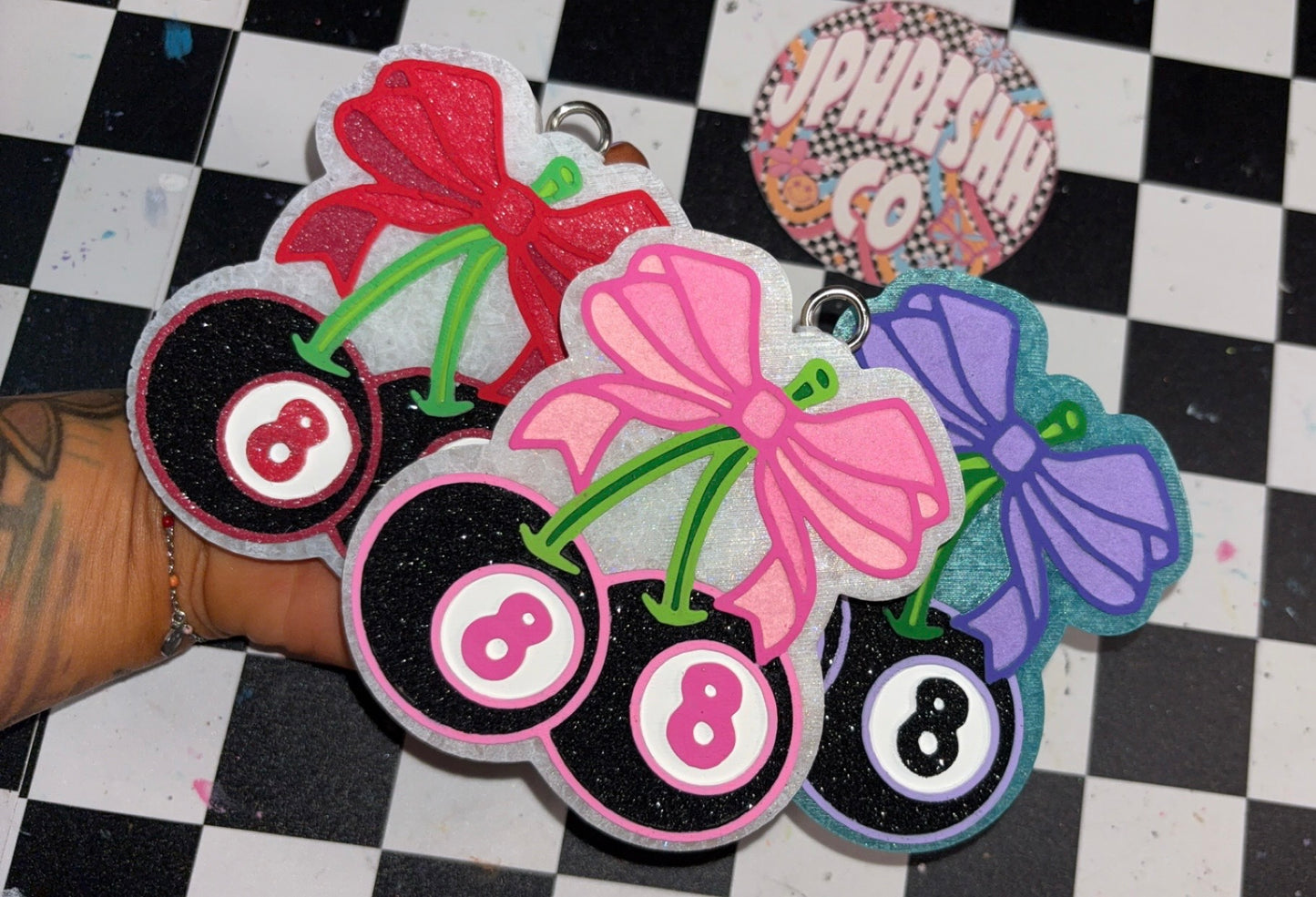 8ball cherries w/ bow