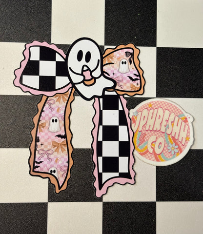 Ghost Bow W/ Checker - Cardstock