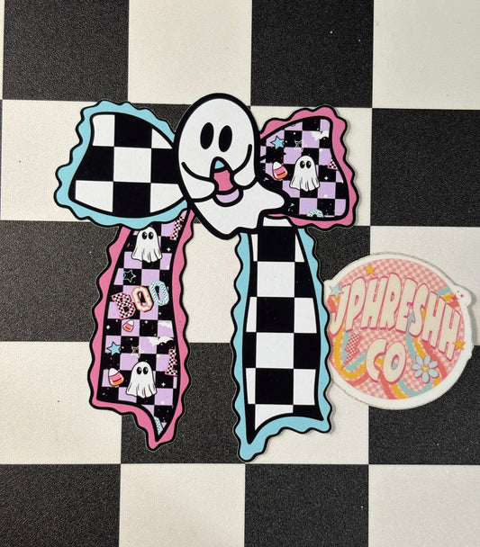 Ghost Bow W/ Checker - Cardstock