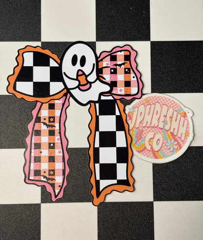 Ghost Bow W/ Checker - Cardstock