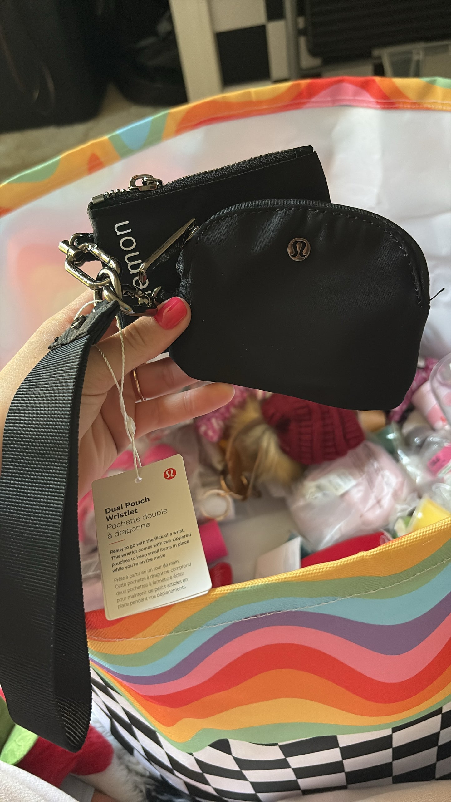 Lulu wristlet dual pouch