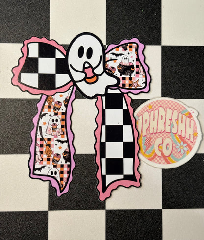 Ghost Bow W/ Checker - Cardstock