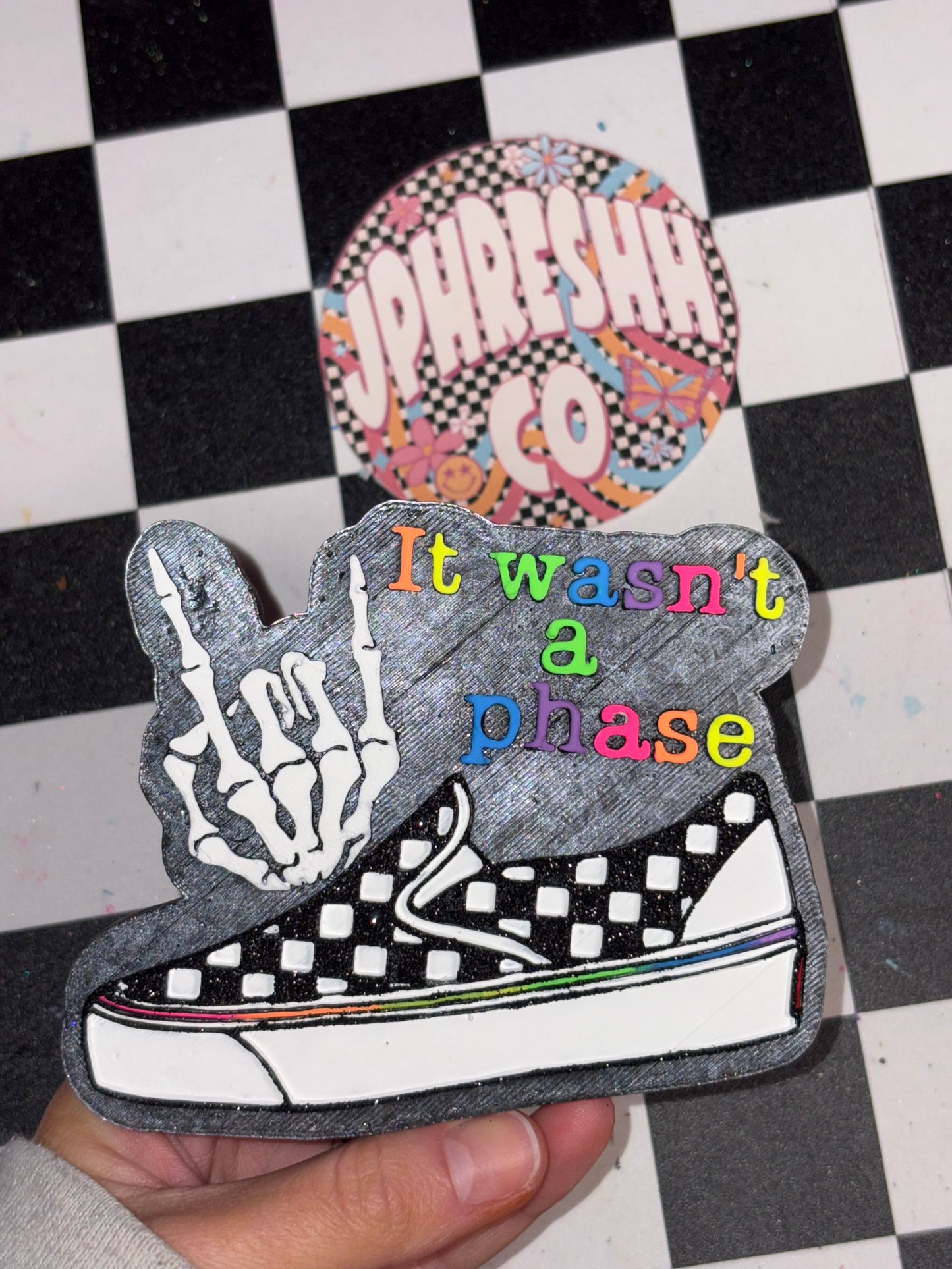 "It wasn't a phase" w/ checkered shoe