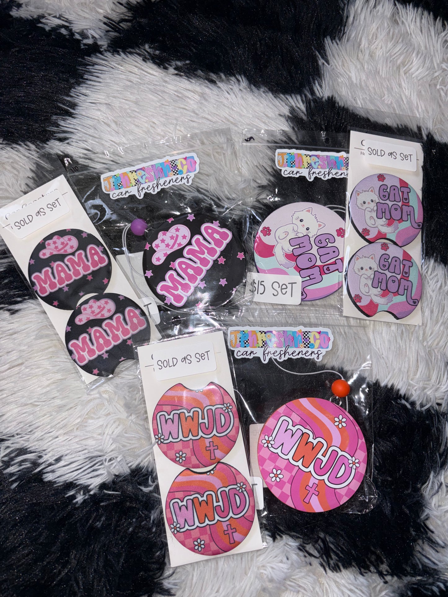 Car freshie & coaster set