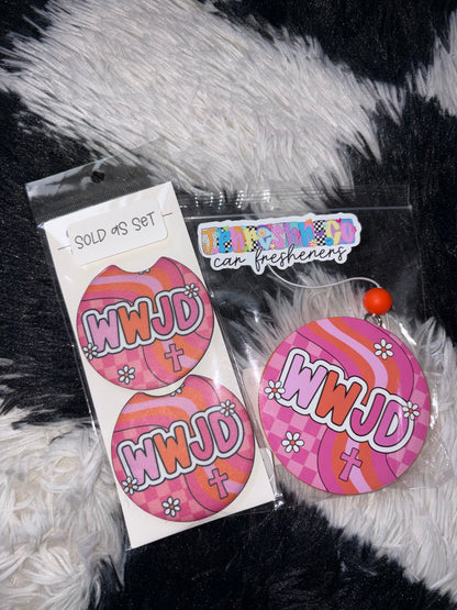 Car freshie & coaster set